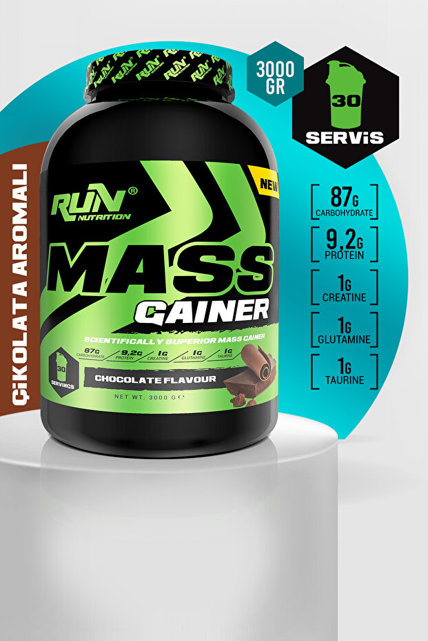 Run Nutrition Gainer - 3 Kg - Çikolata Aromalı - 30 Servis