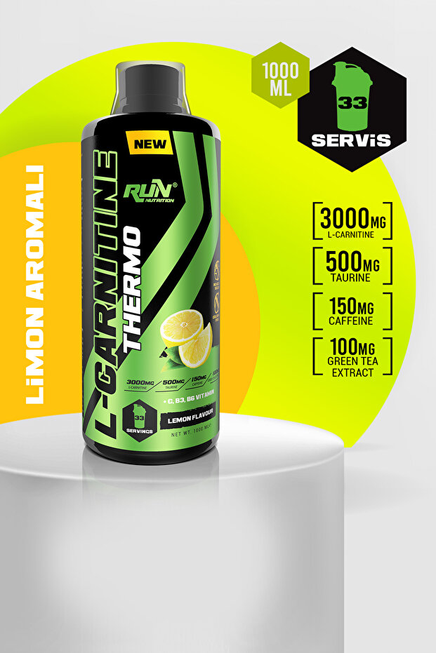 Run Nutrition L-carnitine - 1 Lt - Limon Aromalı - 3000mg - 33 Servis