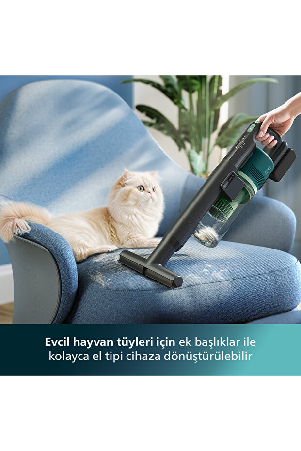 6000 Serisi Kablosuz Dikey Süpürge, PowerCyclone 11, Aqua Modül ile Kolay Mop, TriActive, XC6557/01 - 8