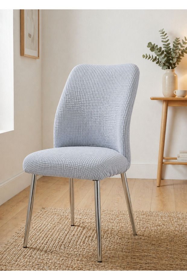 Washable Stretch Elastic Lycra Oval Chair Cover - Round Chair Cover (Grey-Color)