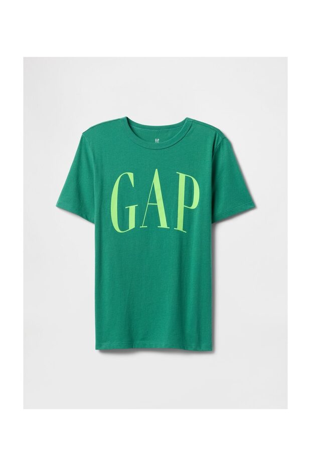 V-Frch Logo Arch Tee Green Boys' Short Sleeve T-Shirt