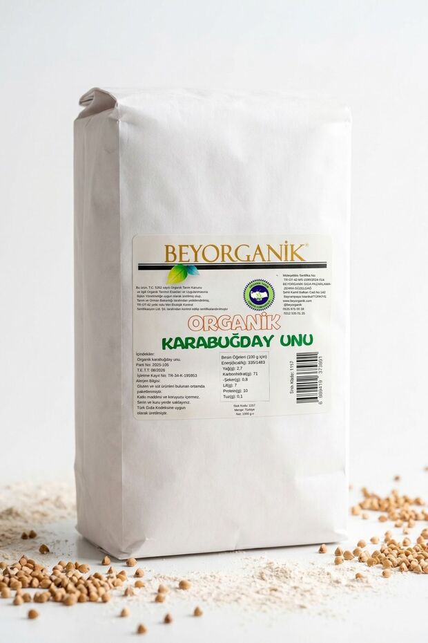 BEYORGANİK ORGANİK Karabuğday Unu 1000gr (PESTİSİT ve AFLATOKSİN ANALİZLİ)