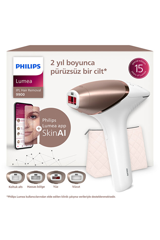 Lumea 9900 Serisi BRI951/03 IPL Tüy Alma, SkinAI,Vücut,Yüz,Koltuk altı,Bikini,4 Başlık,Çanta - 1