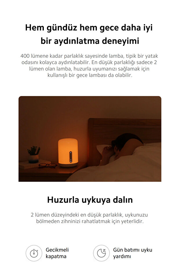 Mi Bedside Lamp 2 Akıllı Başucu Lambası - 7