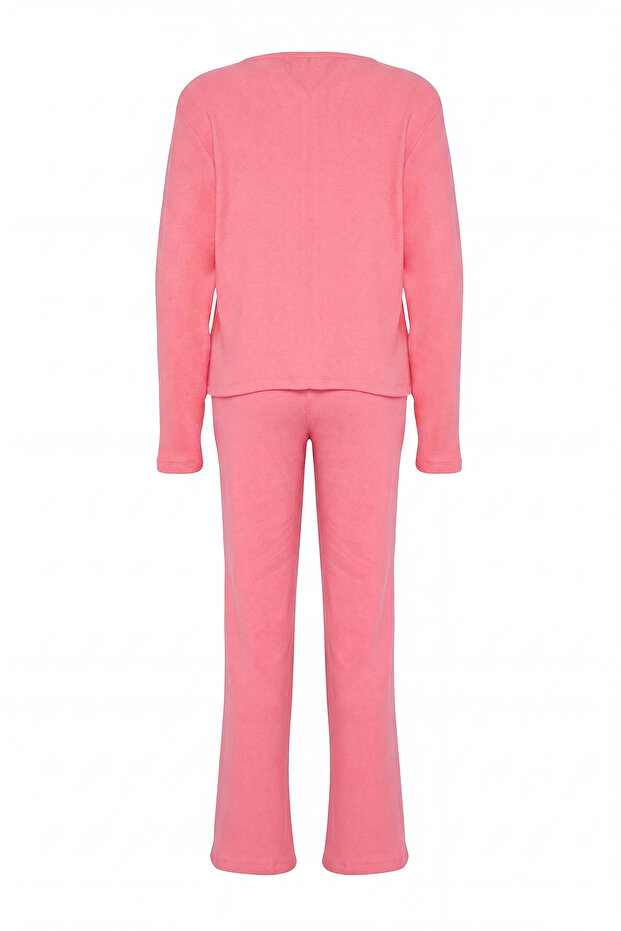 Pembe Fırçalı Soft Fitilli Hırka Örme Pijama Takımı THMAW25PT00074 - 10