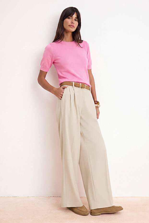 Pembe More Sustainable Bisiklet Yaka Regular Bluz TWOSS26BZ00506 - 2