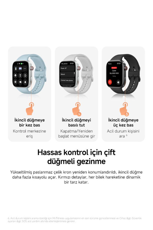 Redmi Watch 6 Mavi Akıllı Saat Sesli Görüşme Özellikli (Xiaomi Türkiye Garantili) - 9