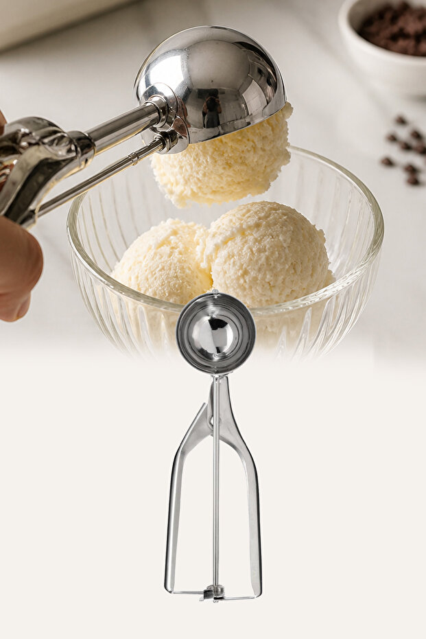 Ice Cream Halva Cookie Shaper Serving Scoop Stainless Steel Ice Cream Spoon