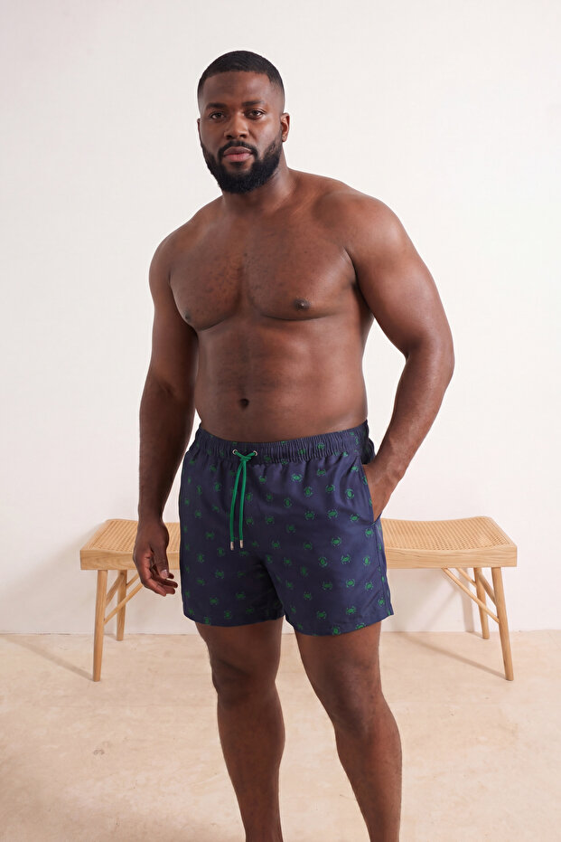 Navy Blue Men's Large Size Swim Shorts Tmnss26Kd00003
