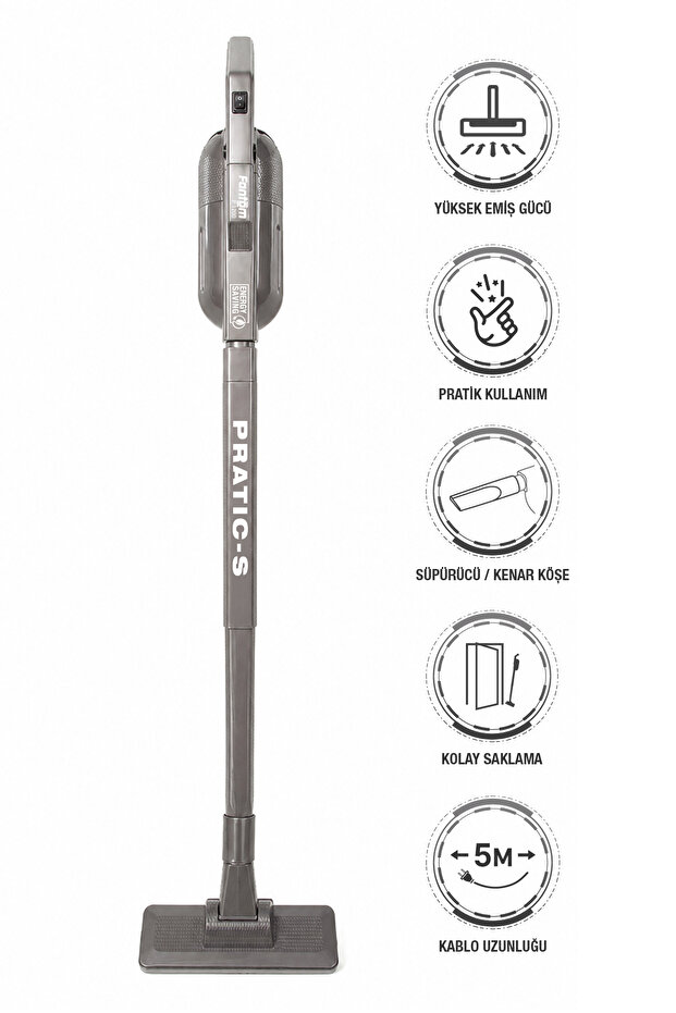 FANTOM Pratıc-S P1200 Toz Torbasız Dikey Süpürge Antrasit