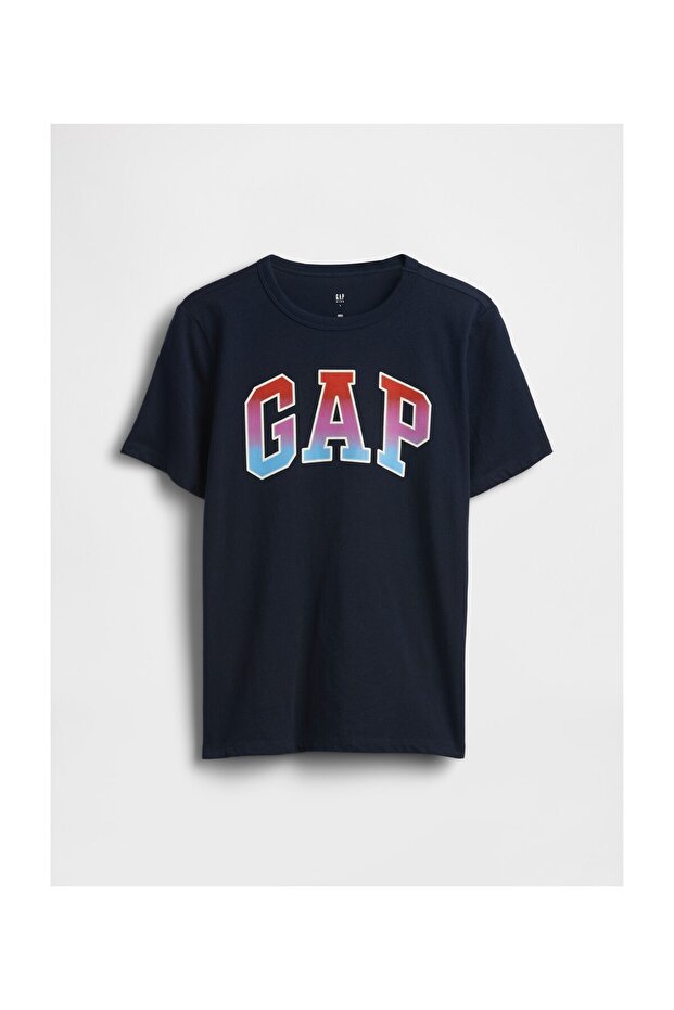 Boy's Navy Blue T-Shirt with Logo Detail