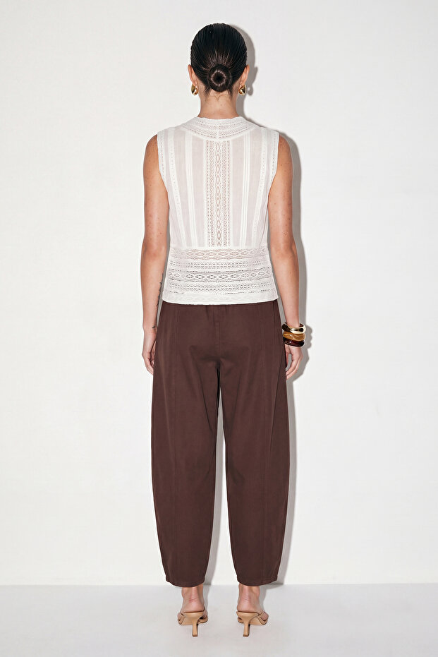 Kahverengi Gabardin Pantolon TDRSS26JE00016 - 4