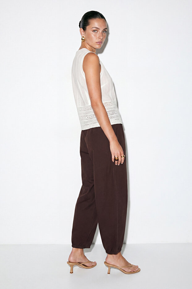 Kahverengi Gabardin Pantolon TDRSS26JE00016 - 3