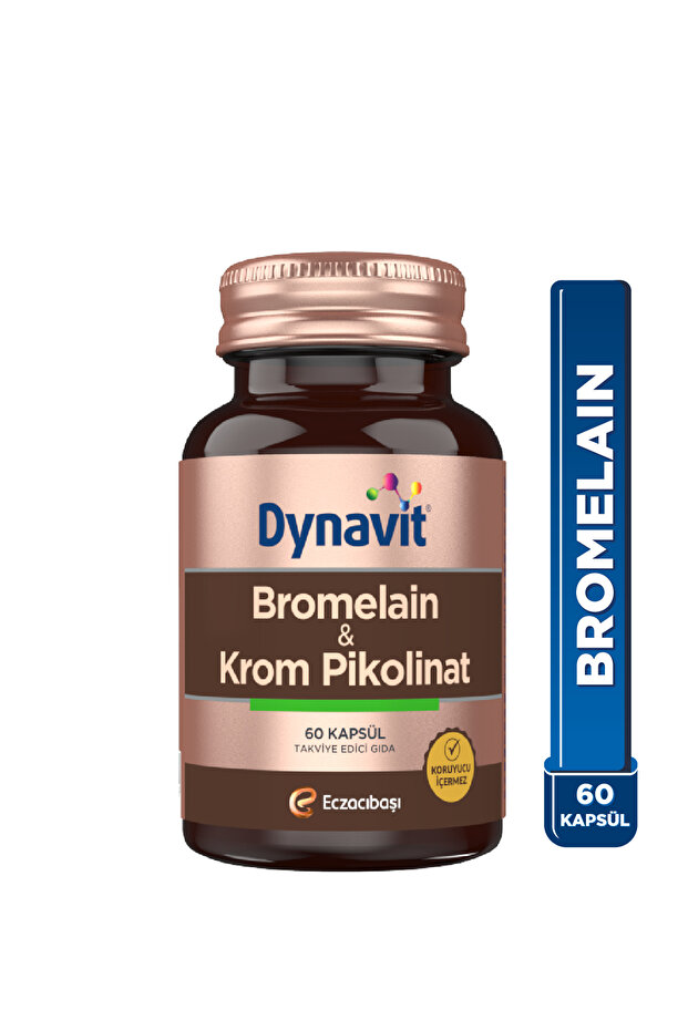 Bromelain (Ananas Ekstresi)&Krom Pikolinat 60 Bitkisel Kapsül - Ödem Atımı&Diyetisyen Önerisi