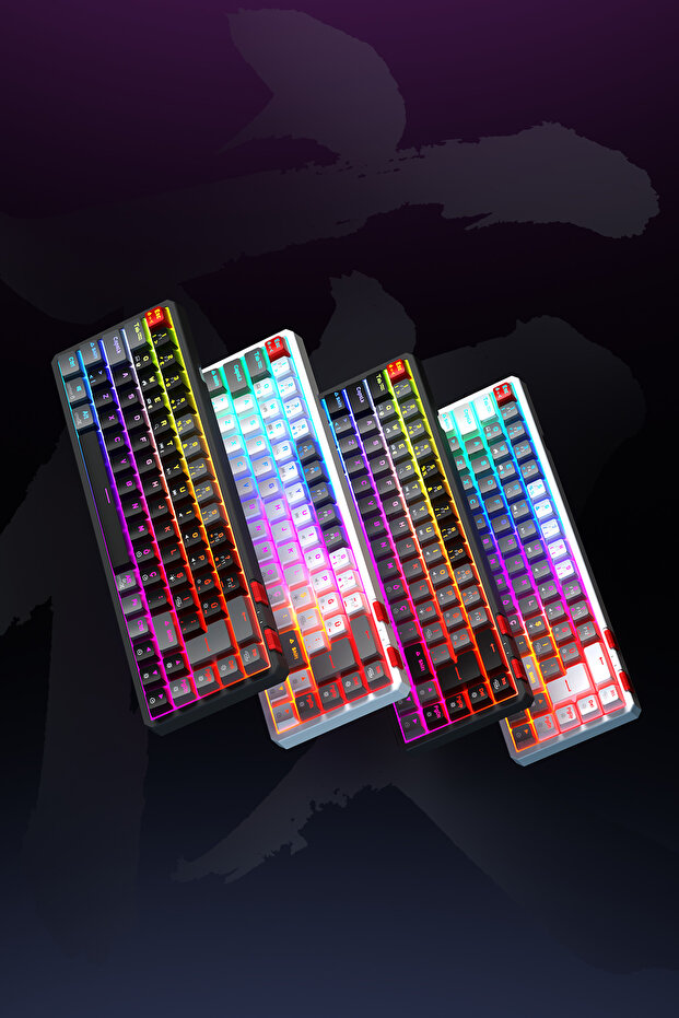 YORU Mini RGB Mekanik Gaming Oyuncu Klavyesi – Outemu Red Switch, Hot-Swap, Anti-Ghosting Gri/Beyaz - 8