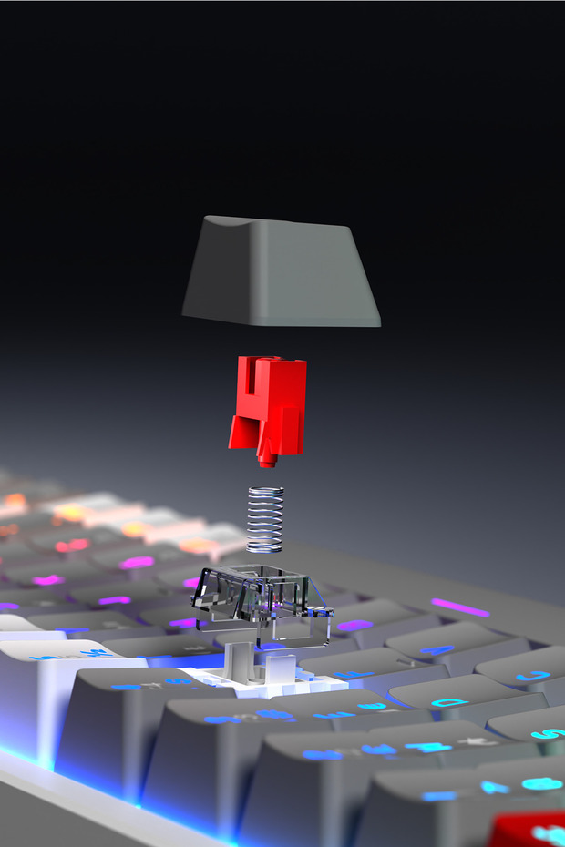 YORU Mini RGB Mekanik Gaming Oyuncu Klavyesi – Outemu Red Switch, Hot-Swap, Anti-Ghosting Gri/Beyaz - 7