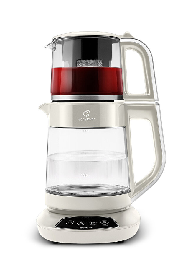 Çaysever 3 in 1 Konuşan Cam Çay Makinesi Su Isıtıcı ve Mama Suyu Hazırlama 1700W Starlight.