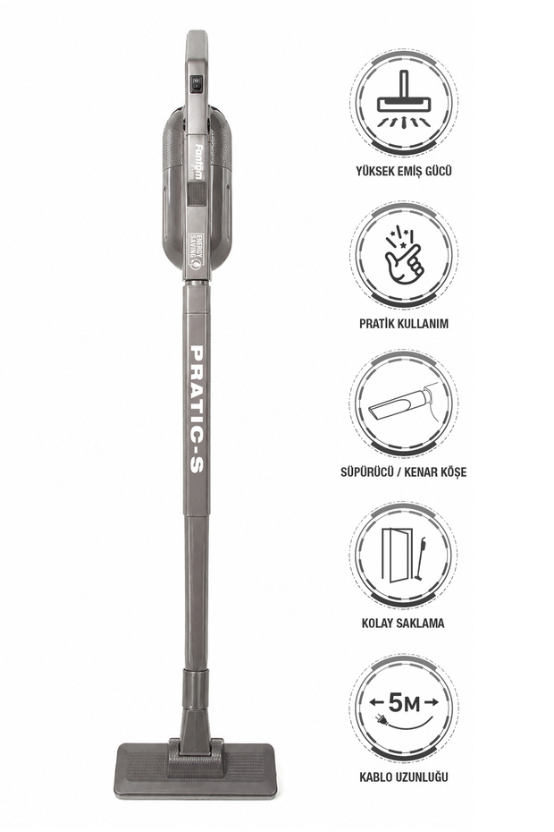 FANTOM Pratıc-S P1200 Toz Torbasız Dikey Süpürge Antrasit