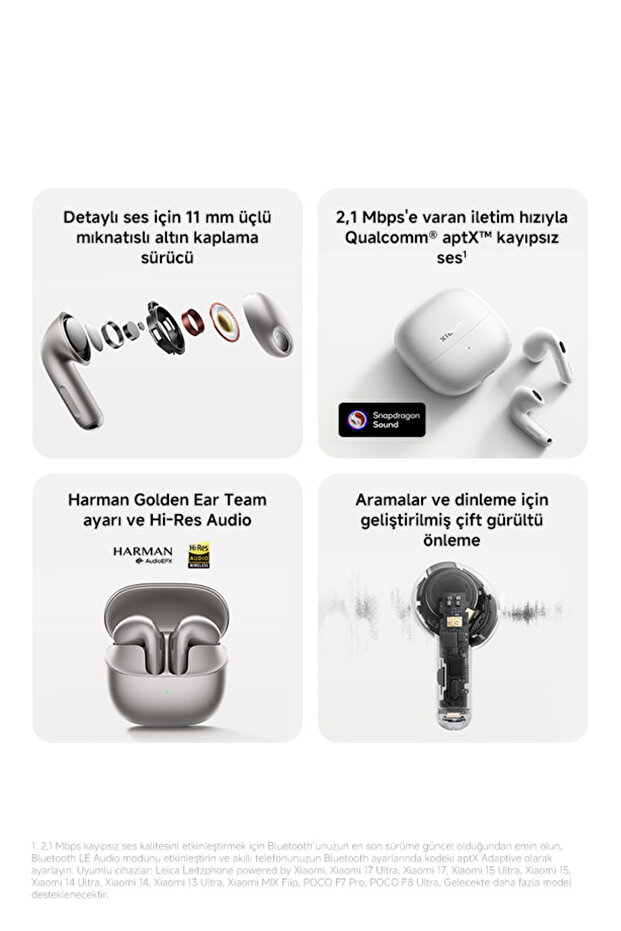 Buds 6 Mor Kulakiçi Kulaklık TWS - ANC BT 5.4 (Xiaomi TR Garantili) - 3