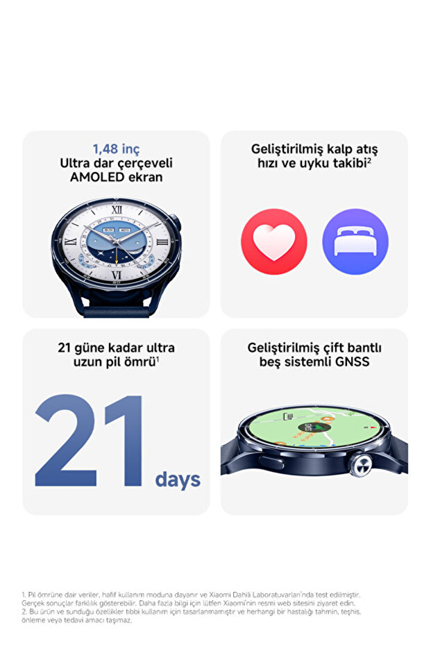 Watch S5 46mm gümüş Akıllı Saat , Android iOS Uyumlu, Sesli Arama, Sağlık Takibi, Çift Bant GPS - 3