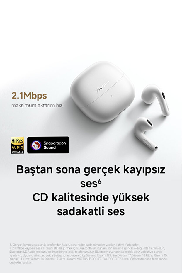 Buds 6 Mor Kulakiçi Kulaklık TWS - ANC BT 5.4 (Xiaomi TR Garantili) - 5