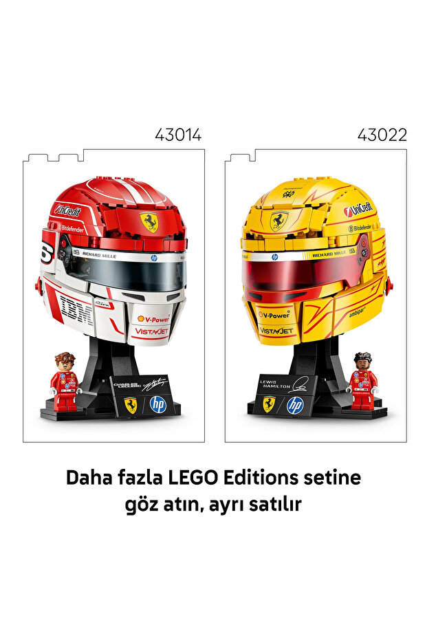® Editions Scuderia Ferrari HP Lewis Hamilton Kaskı 43022 - 14+ için Oyuncak Yapım Seti (884P) - 11