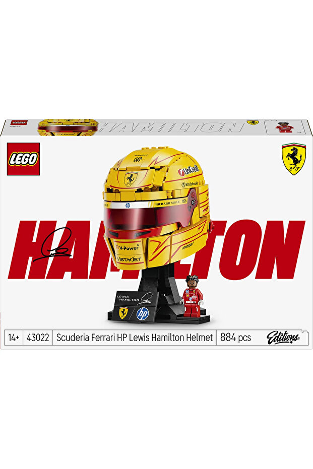 ® Editions Scuderia Ferrari HP Lewis Hamilton Kaskı 43022 - 14+ için Oyuncak Yapım Seti (884P) - 4