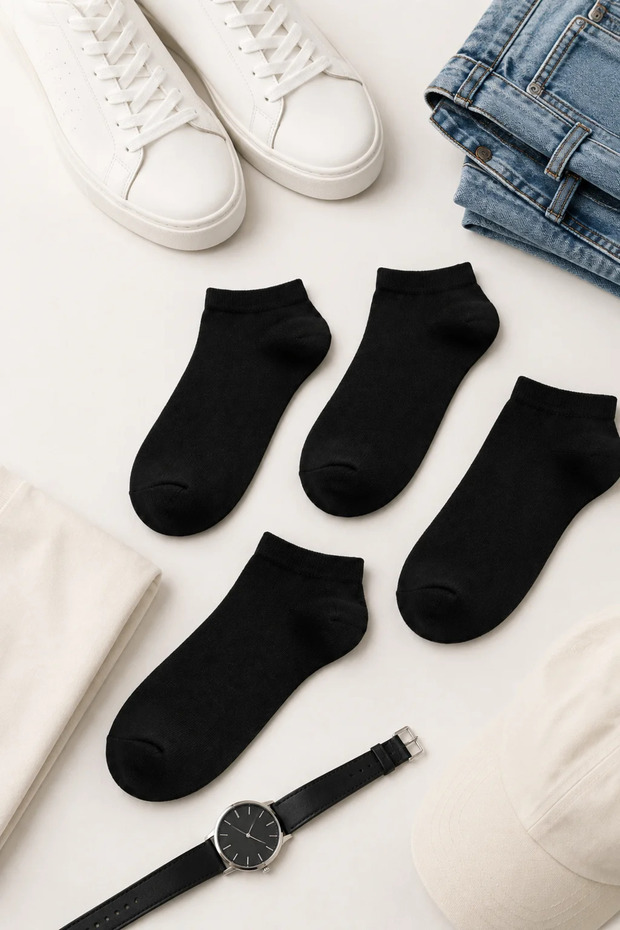 6-Pack Unisex Basic Booties Socks - 5