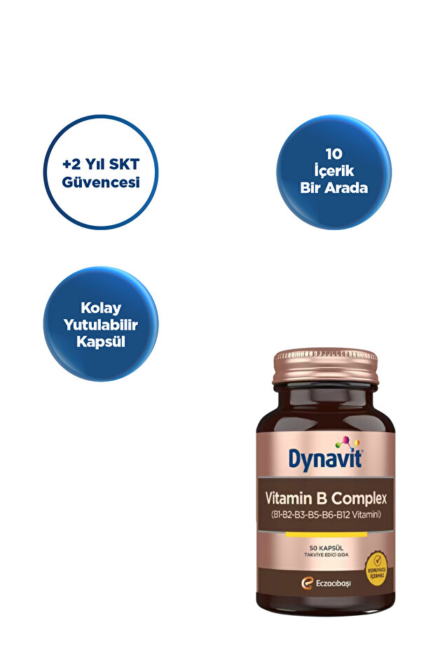 Vitamin B Complex 50 Kapsül - B1, B2, B3, B5, B6, B12 Vitaminleri - Enerji - 2