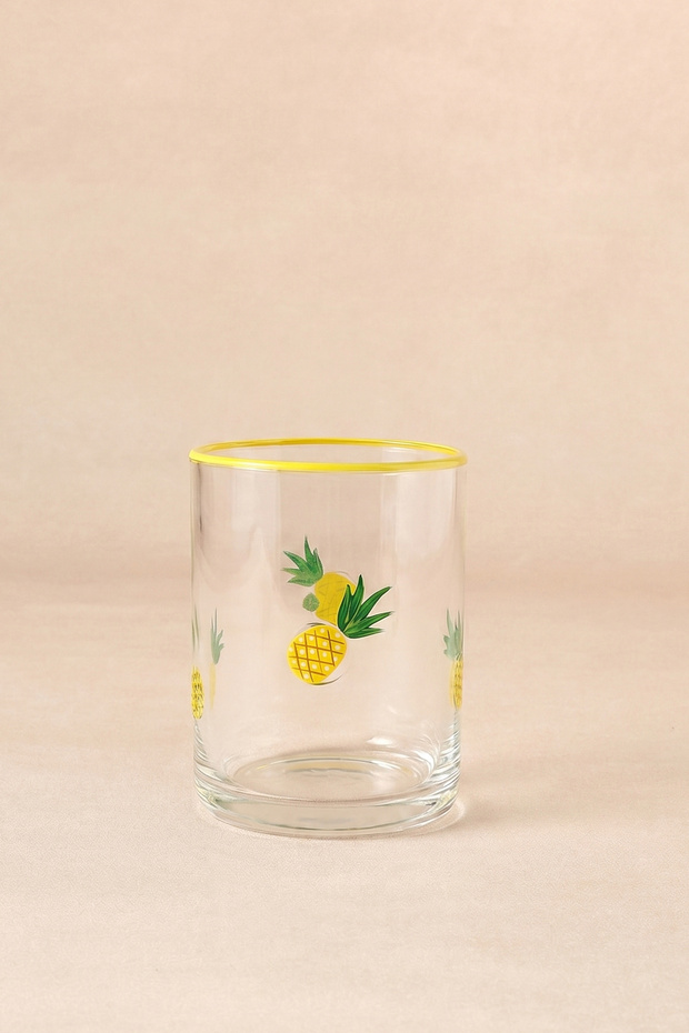 Pineapple Pineapple Patterned Soft Drink Glass 420 ml - 1