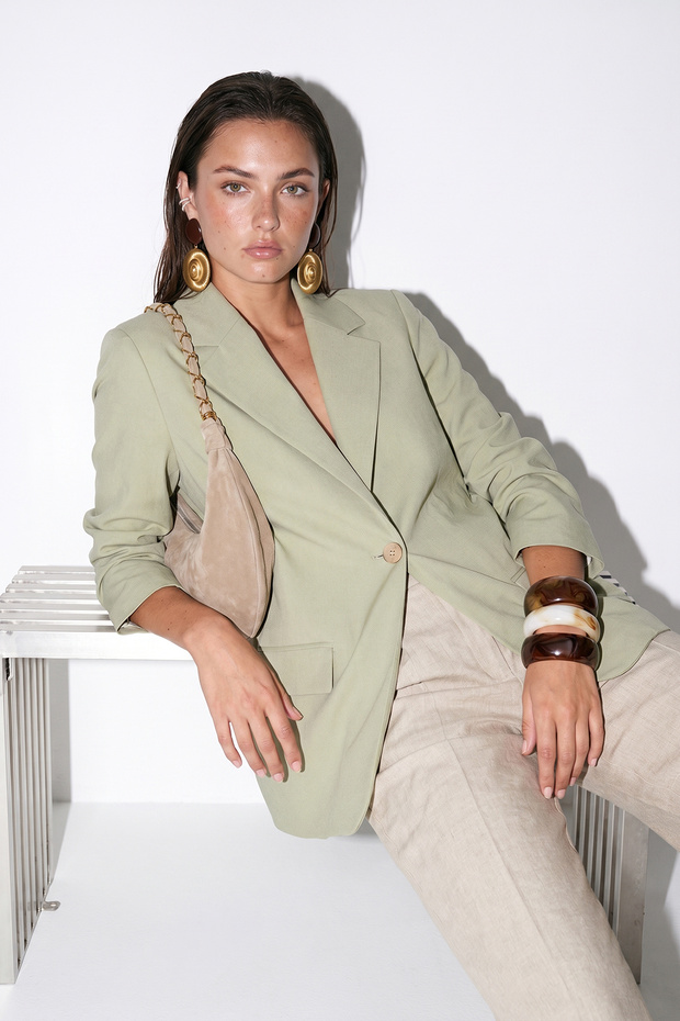 Haki Belden Oturmalı Blazer Ceket TDRSS26CE00017 - 2