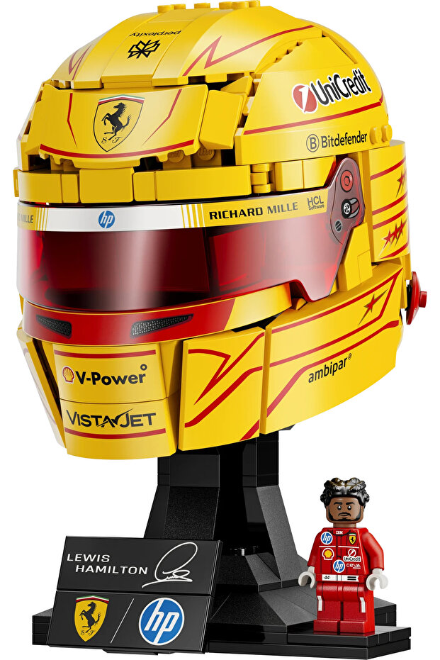 ® Editions Scuderia Ferrari HP Lewis Hamilton Kaskı 43022 - 14+ için Oyuncak Yapım Seti (884P) - 3