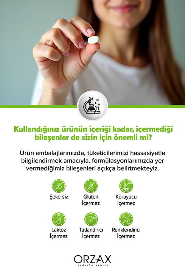 Orzax Daily One Energy Multivitamin-Multimineral (13 Vitamin+10 Mineral) KoenzimQ10-Ginseng 30Tablet - 7