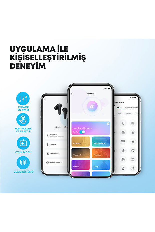 Soundcore P20i Kulak İçi Bluetooth Kulaklık, 30 Saat Çalma Süresi, Siyah - A3949 - 3