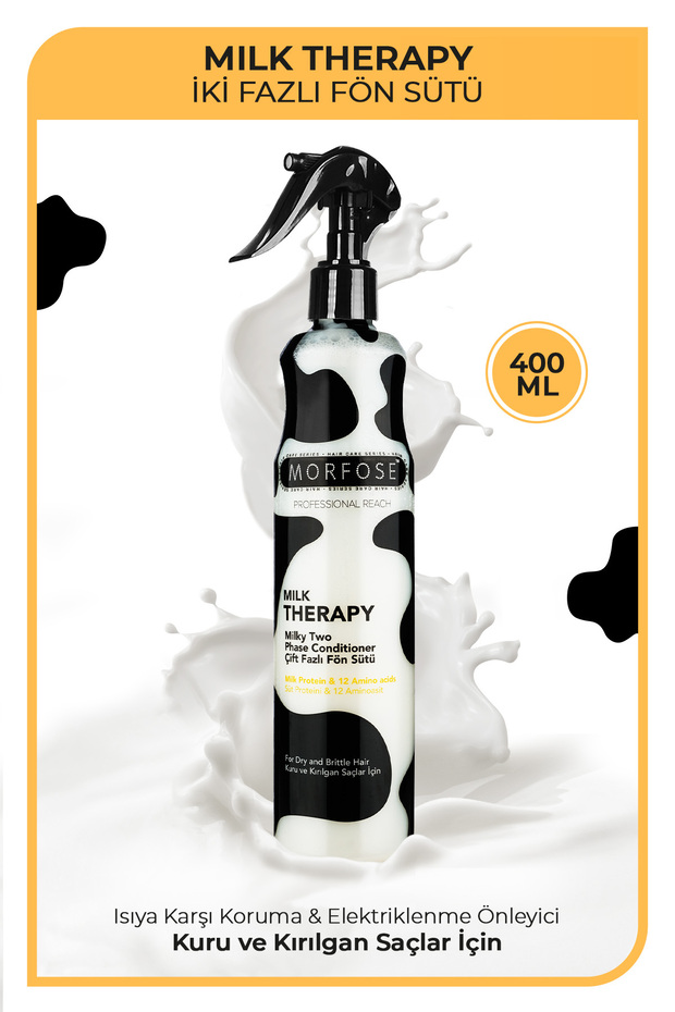 Morfose Milk Therapy Çift Fazlı Saç Bakım Fön Suyu 400 ML - Saç Dökülmesi Önleyici, Besleyici, Koruyucu Etki