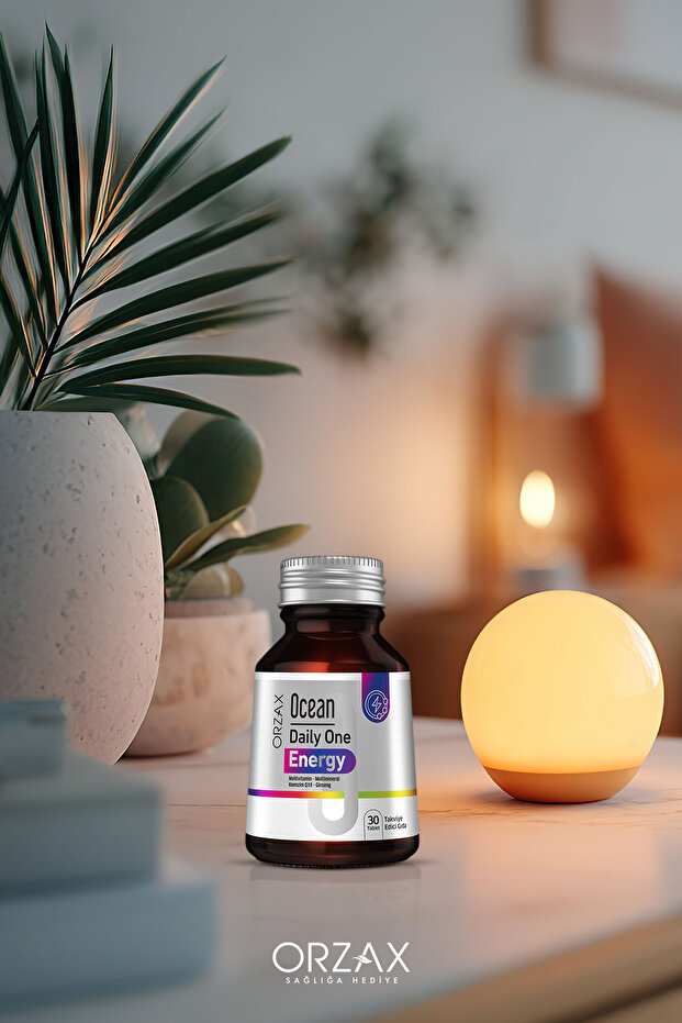 Orzax Daily One Energy Multivitamin-Multimineral (13 Vitamin+10 Mineral) KoenzimQ10-Ginseng 30Tablet - 6