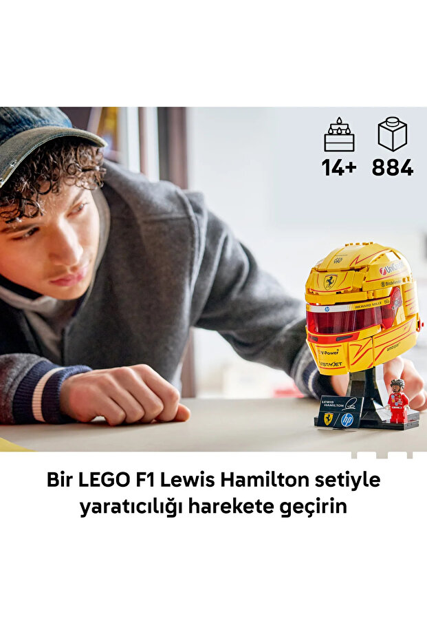 ® Editions Scuderia Ferrari HP Lewis Hamilton Kaskı 43022 - 14+ için Oyuncak Yapım Seti (884P) - 6