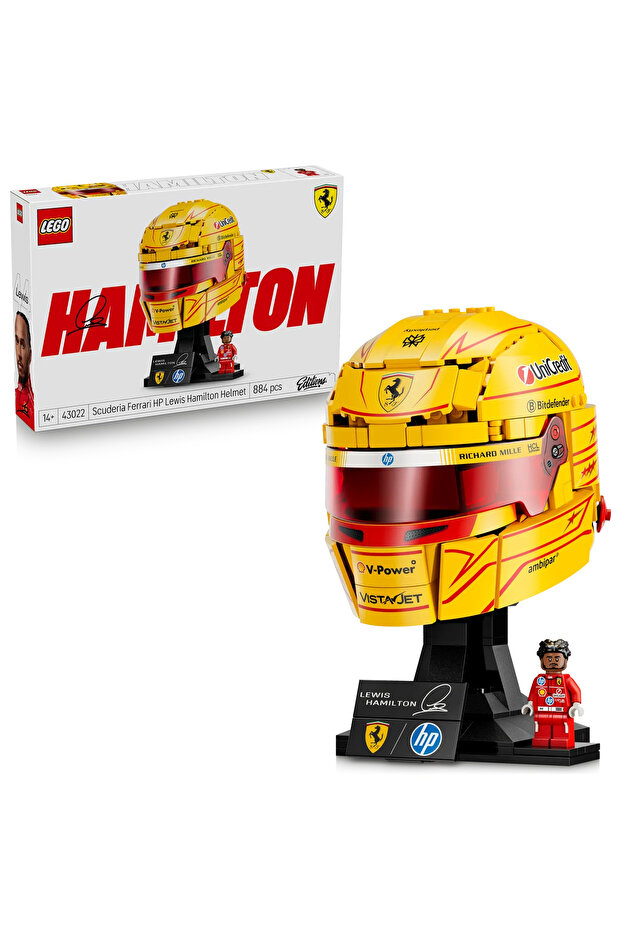 ® Editions Scuderia Ferrari HP Lewis Hamilton Kaskı 43022 - 14+ için Oyuncak Yapım Seti (884P) - 1