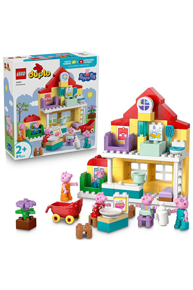 ® DUPLO® Peppa Pig Aile Evi 10467 - 2 Yaş ve Üzeri Çocuklar için Oyuncak Yapım Seti (84 Parça) - 1