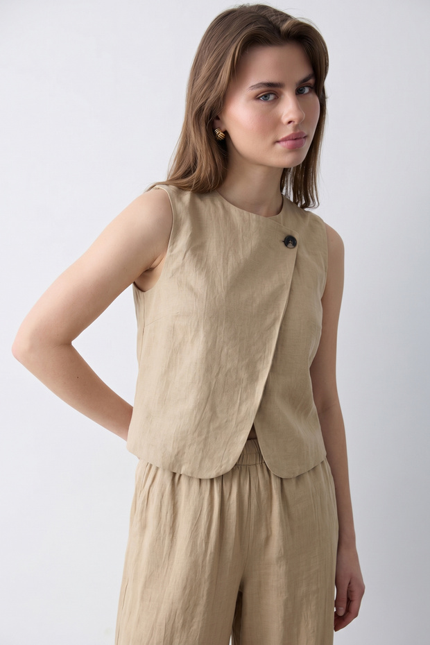 Trendyolmilla  Açık Haki Dokuma Alt&Üst Alt - Üst Takım TWOSS26AU00236 - Görsel 3