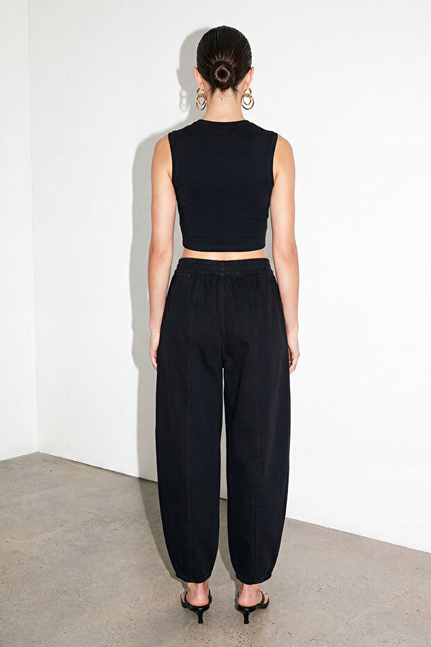 Siyah Gabardin Pantolon TDRSS26JE00016 - 4