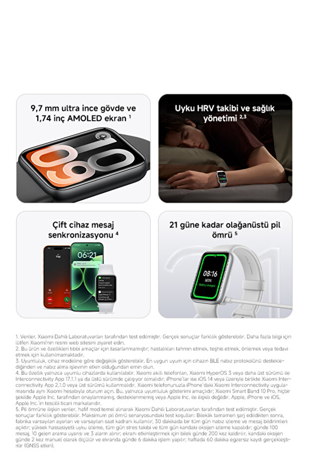 Smart Band 10 Pro Pembe Akıllı Bileklik GPS, Sağlık Takibi, iOS Android Uyumlu (Xiaomi TR Garantili) - 3