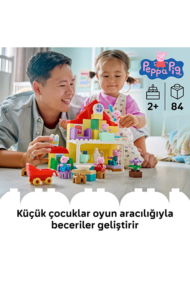 ® DUPLO® Peppa Pig Aile Evi 10467 - 2 Yaş ve Üzeri Çocuklar için Oyuncak Yapım Seti (84 Parça) - 6