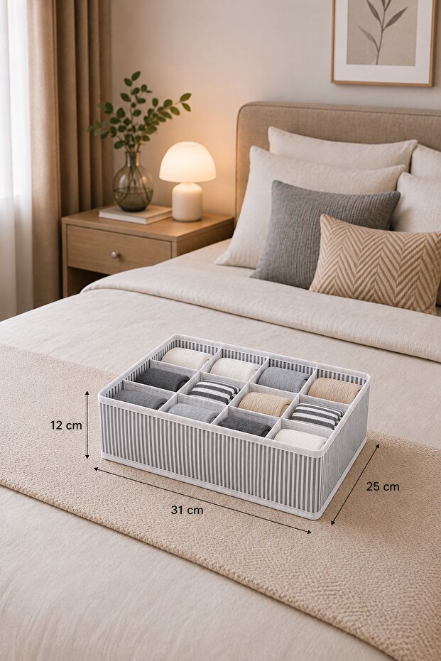 12 Compartment Box Children's Room Closet Drawer Underwear Sock Organizer Honeycomb Accordion Organizer