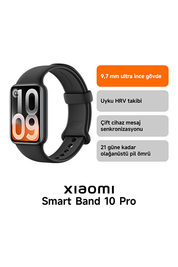 Smart Band 10 Pro - siyah Akıllı Bileklik GPS, Sağlık Takibi, iOS Android Uyumlu (Xiaomi TR Garantili) - 2