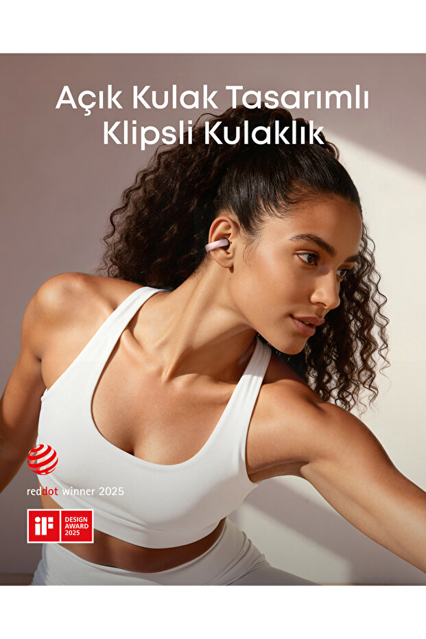 Soundcore AeroClip Bluetooth Kulaklık, 4 Yapay Zeka Destekli Mikrofon, Pembe - A3388 - 2