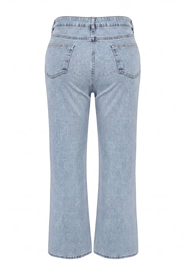 Mavi Yüksek Bel Straight Fit Jeans TBBSS24CJ00026 - 8