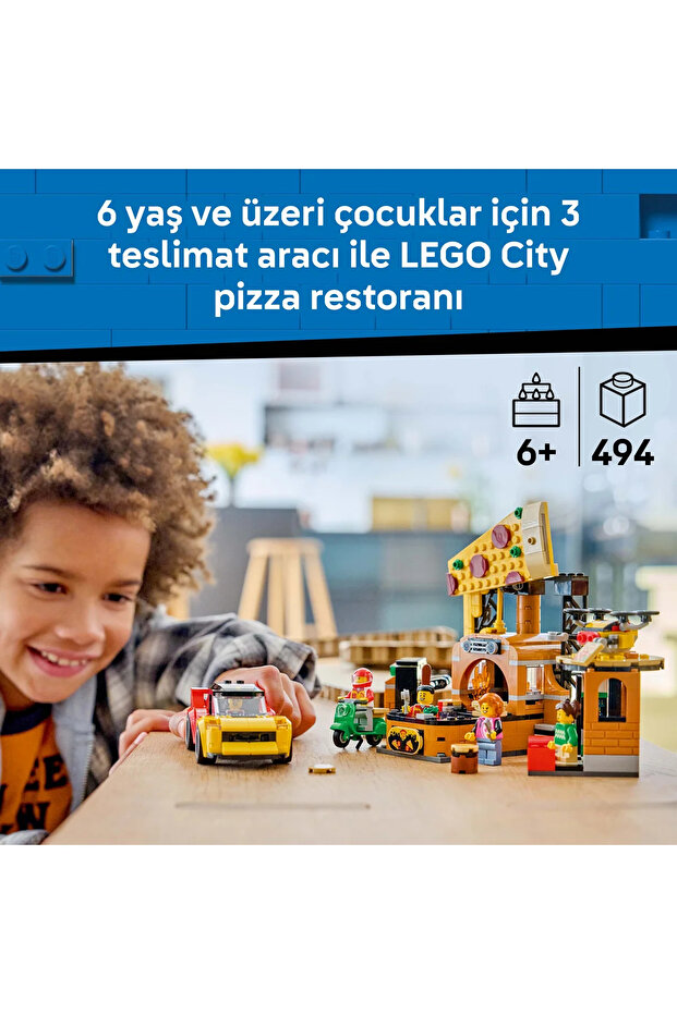 ® City Araçlarla Pizza Dağıtım Deneyimi 60496 - 6 Yaş Üzeri için Oyuncak Yapım Seti (494 Parça) - 6