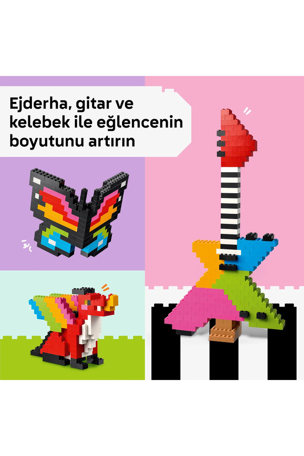 ® Classic Renkli Yaratıcı Yapım Parçaları 11045 - 5+ için Oyuncak Yapım Seti (820 Parça) - 9