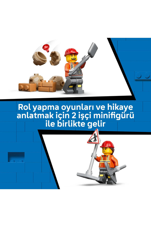 ® City Sarı Kazıcı Yükleyici 60480 - 7 Yaş ve Üzeri Çocuklar için Oyuncak Yapım Seti (301 Parça) - 9